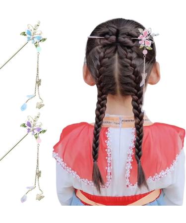Chinese Hair Stick Butterfly Flowers Hair Clips Shiny Rhinestone Hair Chopsticks Metal Hair Sticks Beads Vintage Elegant Hair Sticks for Decorative Hair Solid Hairstyle for Women Girls - Buy Online on GoSupps.com