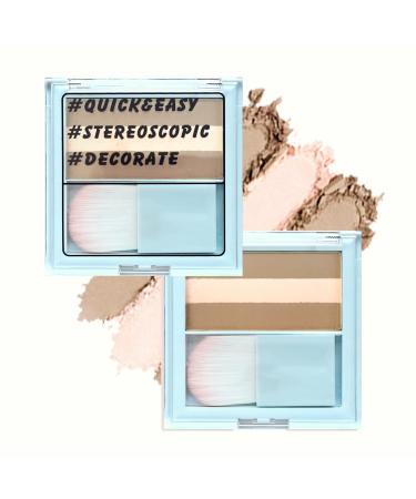 Face Contour Kit Nose Contouring  Bronzer Highlighter Palette Silky Touch Waterproof Lasting Grooming Pressed Powder (01)