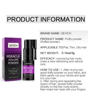 SEVICH Volumizing Fluffy Hair Powder - Mattifying Root Lifting Spray 0.14oz/4g - Buy Online on GoSupps.com