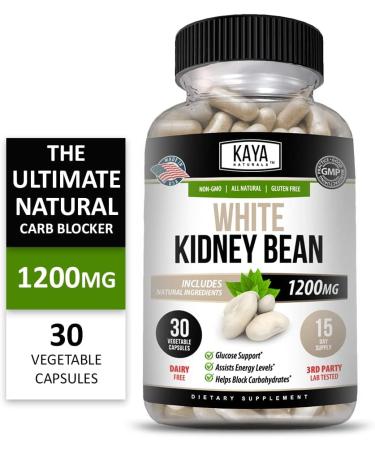 Kaya Naturals White Kidney Bean Carb Blocking Supplement - 100% Pure Fat Absorber - Supports Weight Management & Metabolism - Clinically Tested - 60 Capsules - Buy Online on GoSupps.com
