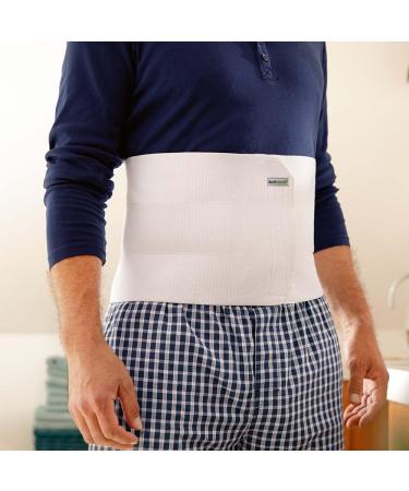 Professional Abdominal Binder for Men | 3 or 4-Panel Compression Belly Band for Lower Waist Support | Ideal for Post-Surgical & Recovery | Medium White - Buy Online on GoSupps.com