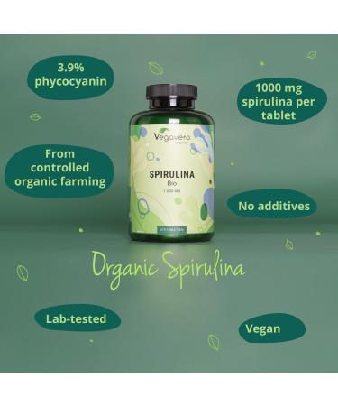 Organic Spirulina Vegavero 1000mg | 270 Tablets | Vegan | Rich in Protein, Vitamins & Minerals - Buy Online on GoSupps.com