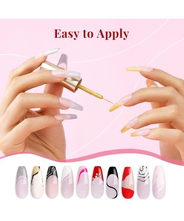 Beetles Gel Nail Art Liner Set - 6 Popular Black White Red Colors with Thin Nail Art Brush - Soak Off Gel Paint Pens in Gold Silver Glitters - Gift for Girls - Buy Online on GoSupps.com