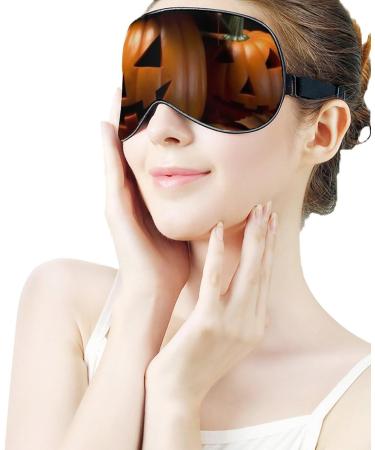 Halloween Pumpkin Sleep Eye Mask - Elastic Strap for Men and Women - Perfect for Sleep, Travel, and Naps - Buy Online on GoSupps.com