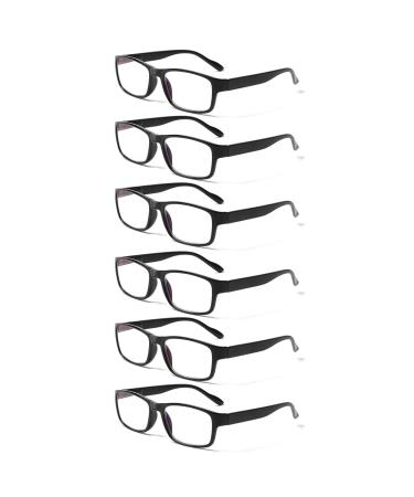 NORPERWIS 6 Pack Reading Glasses for Women men Spring Hinge Readers for Women Men Blue Light Blocking Lightweight Eyeglasses Black 3.5 x
