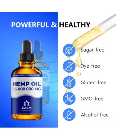 Organic Hemp Oil 15,000,000mg - Natural Drops - Vitamins B, C, E & Omega 3, 6, 9 - Buy Online on GoSupps.com