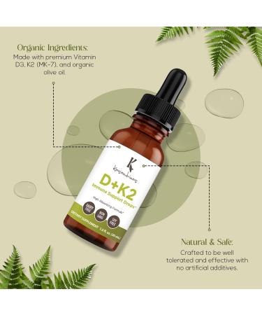 Kasandrinos Vitamin d3+k2 Bone Health Immune Support Supplement Vitamin D3 55mcg of 275% (2200 IU) per Serving Vitamin K2 28 mcg of 23% Hair Skin and Nails Vitamins -1 FL Oz (30 ml) Pack of 2 1 Fl Oz (Pack of 2) - Buy Online on GoSupps.com