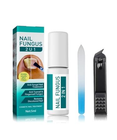 Anti Fungal Nail Treatment Nail Repair Kit with Nail Clippers & Glass Nail File for Ingrown Toenail Treatment Trimming Toenail Softening Drops-Natural Ingrown Toenail Correction Fungal Nail Nail Fungal 2 IN 1 Kits 02