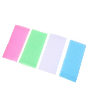 Healeved 4pcs Body Exfoliator Scrubber Back Shower Washer Body Exfoliating Towel Shower Back Scrubbers Transportation Wall Decals Bath Back Scrubber African Sponge Rub Nylon Bath Ball