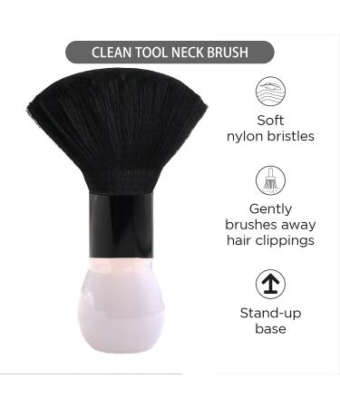 PAITOK Barber Neck Brushes for Hairdressers Professional Soft Hair Cutting Cleaning Brush Salon Household Neck Duster Brush Barbering Equipment for Remove Shredded Hair (White and Black Handle) - Buy Online on GoSupps.com