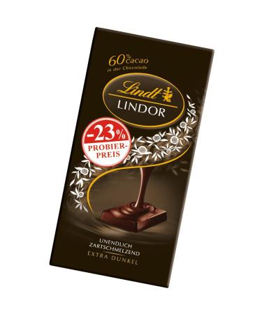 Lindt chocolate lindor 60 % cocoa promotion |100 g Tafel |Edel bitters chocolate with an infinitely delicate filling filling |Chocolate table |Chocolate gift cocoa 60% 100 g - Buy Online on GoSupps.com