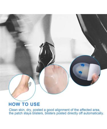 Blister Heel Protection Pads - 10 Self-Adhesive Waterproof Bandages for High Heels Fingers & Toes | Padded Blister Treatment (37mm x 55mm) - Buy Online on GoSupps.com