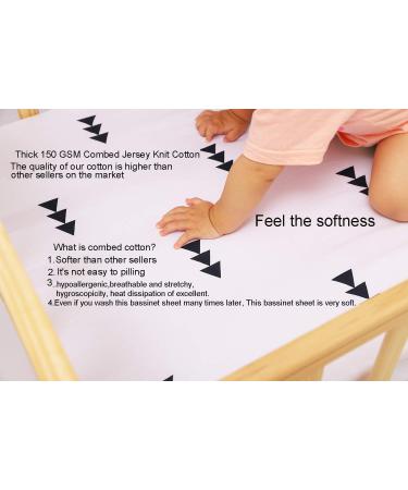Knlpruhk Grey Arrow White Bassinet Sheet Set 2 Pack - 100% Jersey Knit Cotton for Baby Boy Girl - Ultra Soft & Stretchy - Grey Arrows & Black Triangles - Buy Online on GoSupps.com
