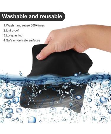 10 Pack Microfiber Cleaning Cloths for Lenses Glasses Screens & Cameras - 3.93x3.93 Inch (Black) | International Shipping Available - Buy Online on GoSupps.com
