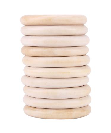 Garosa Wood Teething 10Pcs Wood Teething Rings Baby Infant Teether Wooden Bracelet DIY Craft Pacifiers Teethers Teething Relief Baby Wooden Teether Accessories Pendant Connector