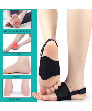 Arch Support Braces for Plantar Fasciitis Relief | Adjustable Compression Bands & Gel Pads for High Arches & Flat Feet - Unisex (Black Pair - Buy Online on GoSupps.com