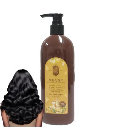 Coloration Capillaire Nourrissante Base De Plantes Shampooing De Coloration Capillaire Longue Dur e Et Naturel V g tale Cheveux Noir Shampoing Teinture Cheveux Gris Femme (Noir naturel)
