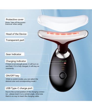 7-in-1 Neck and Face Massager - Vibrating Face Sculpting Tool for Skin Care & Double Chin Relief (Black) | International Shipping - Buy Online on GoSupps.com