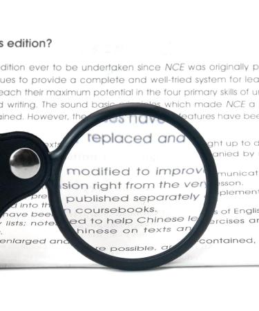 Laiaouay Folding Fold Away Pocket Magnifying Glass Magnifier Lens 3X Magnification Folding Leather Case Magnifying Glass Black - Buy Online on GoSupps.com