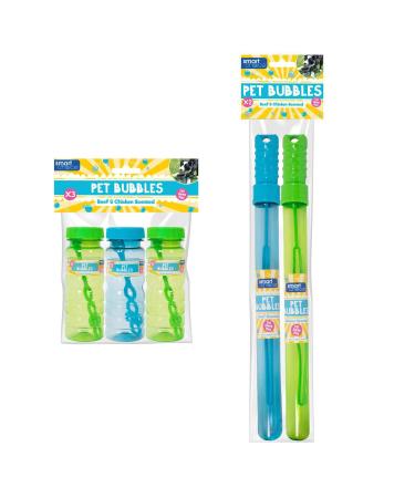 Y L Pet Bubbles Set - Chicken Beef Scented Meaty Dog Puppy Interactive Toys Playtime - Pack of 5 Summer Fun Stimulating
