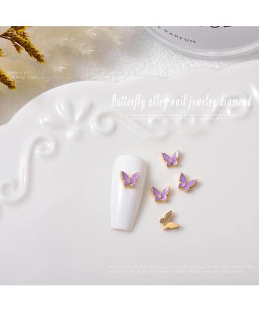 FEIlei 5Piece Colorful Metal Butterfly Nail Decoration Butterfly Charm for DIY Manicure - Buy Online on GoSupps.com