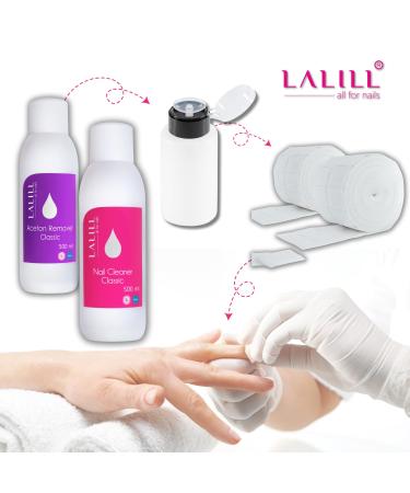 LALILL 2-Pieces Dispenser Pump Set - 200ml White Liquid Pump Bottles for Nail Polish & Manicure Remover - International Shipping Available - Buy Online on GoSupps.com