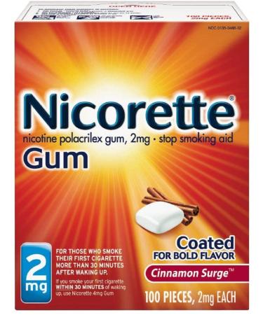 Nicorette Stop Smoking Aid Cinnamon Surge Gum, 2 mg - 100 Each