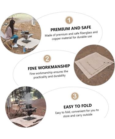 SEWOART 1pc BBQ Fire Mat Outdoor BBQ Outdoor+mat Barbecue Supplies Outdoor Stove Mat Protection Accessories 80x80cm Light Yellow - Buy Online on GoSupps.com