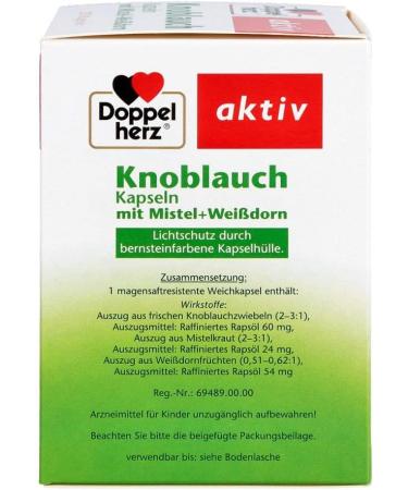 Doppelherz Garlic Capsules with Mistletoe & Hawthorn - 270 pcs | Premium Health Supplement for Heart & Circulation - International Shipping Available - Buy Online on GoSupps.com