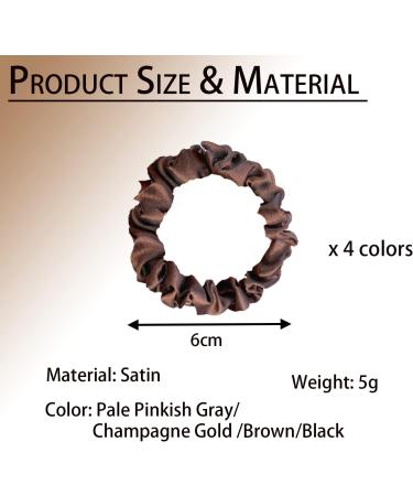 Satin Silk Hair Scrunchies Set - Small Stretchy Hairbands for Thick, Curly, Thin Hair - Frizz Prevention - 4 Pack - Buy Online on GoSupps.com