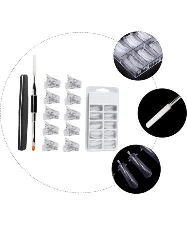 Beavorty 1 Set nail extension set manicure kits False Nail Tip Nail Nail Curve C Clip nail gel kit for beginners manicure extending nails white double head peg board plastic White 14x10cm - Buy Online on GoSupps.com
