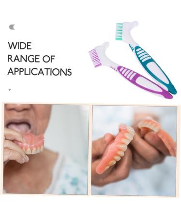 Buy Tovinanna 2-Piece Prosthesis Cleaning Brush Set | Double-Sided Toothbrush for Retainers & Travel | Best Prosthetic Toothbrush for Superior Clean - Buy Online on GoSupps.com