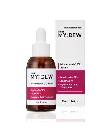 DearMYDEW 12% Niacinamide Serum with 1% Zinc PCA Pore Minimizer for Face Control Excess Oil and Sebum Improve Uneven Skin Tone Discoloration Correcting Fast Absorbing Korean Skincare 1Fl Oz