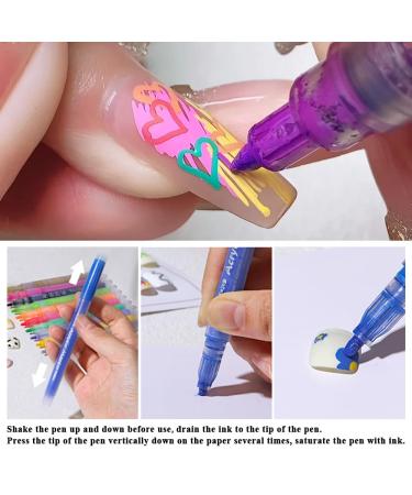 12 Colors Nail Art Pens Set - Graffiti Dotting & Liner Painting Tools for DIY Manicure | Perfect for Home & Salon - Buy Online on GoSupps.com
