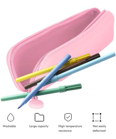 TOPINCN Silicone Pencil Case & Brush Bag - Mini Pink Accessories Organizer for School & Travel - Buy Online on GoSupps.com