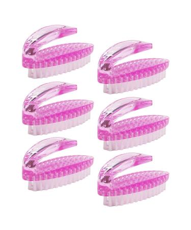 Nail Brush for Cleaning Stiff Bristles Fingernails Brush with Handle for Mechanics and Gardeners All-Purpose Cleaning Brush for Home Kitchen - 6 Pack Pink 6 Packs Pink