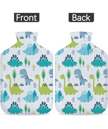 Cute Dinosaur Hot Water Bottle with Fluffy Cover 2L Capacity for Kids & Adults | Cozy Nights & Pain Relief - Buy Online on GoSupps.com