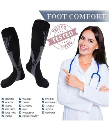PSOWQ Compression Socks for Men & Women - Medical 20-30mmHg Circulation Support - 3 Pairs L-XL - Buy Online on GoSupps.com