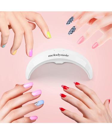 Melodysusie Mini Pocket UV LED Nail Lamp - Portable Gel Nail Light for Fast Curing | 2 Timers, Manicure Nail Dryer for Home & Travel - White - Buy Online on GoSupps.com