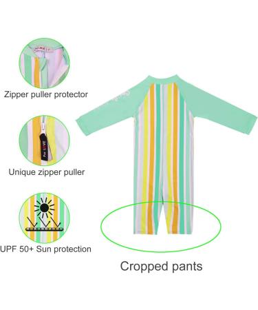 weVSwe Baby Toddler Boy Swimsuit UPF 50+ Sun Protection Rash Guard Swimwear - Green Rainbow (0-3 Years) - Buy Online on GoSupps.com