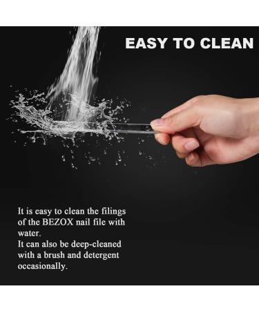 Bezox Glass Nail File Set - 2PCs Durable 13cm & 9cm Professional Salon Tools for Acrylic & Natural Nails - Top-Quality Manicure Kit - Buy Online on GoSupps.com