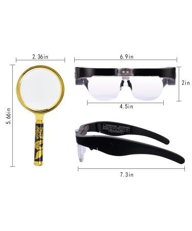 INGKE Magnifying Glasses with Light 1.5X 2.5X 3.5X 5X 10X Removable Magnifying Glasses Magnifying Glasses for People who wear Glasses for hobbyists Electricians Sewing Crafts and The Elderly - Buy Online on GoSupps.com