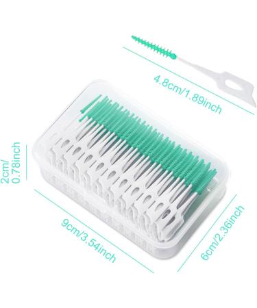 TSHAOUN 200 Interdental Brushes with Storage Box | Soft Silicone Dental Floss Sticks for Oral Care | Portable Green Interdental Cleaning Tools - Buy Online on GoSupps.com
