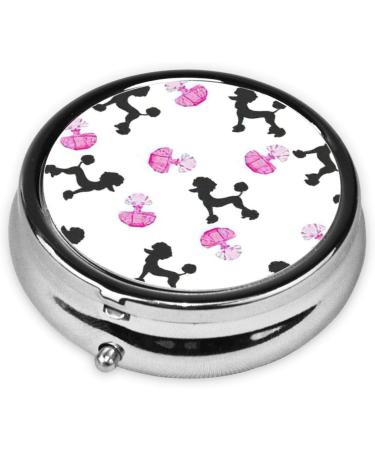 FoRes Girly Red Perfume Bottle & Poodle Print Pill Box - Travel Mini Medicine Storage 3 Compartments Iron Plated Black - Buy Online on GoSupps.com