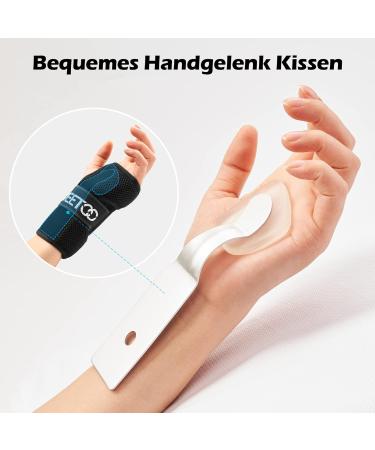 Freeetoo Wristwear - Comfortable Carpal Tunnel & Tendinitis Support for Women & Men | Soft Upholstery 3 Metal Rails L/XL (19-26 cm) - Right-Wing Black - Buy Online on GoSupps.com