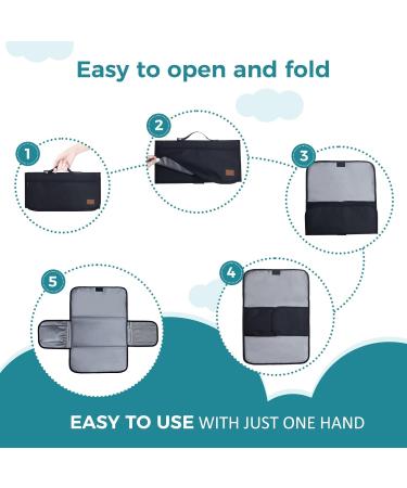 Gloppie XXL Waterproof Baby Wrap & Changing Pad - Compact Diaper Mat for Babies & Toddlers | Portable Travel Winding Mat - Black - Buy Online on GoSupps.com