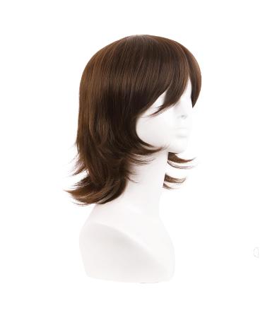 Buy MapofBeauty 14 Brown Short Cosplay Anime Wig with Bangs & Wolf Tail - Perfect for Parties & Festivals - International Shipping Available - Buy Online on GoSupps.com