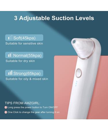 AMZGIRL Blackhead Remover Vacuum Pore Cleaner with Camera - 3 Adjustable Suction Power, 5 Probes, USB Rechargeable - Beauty Device for Clear Skin - Buy Online on GoSupps.com