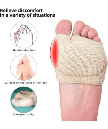 ZEPOHCK Metatarsal Pad - Gel Silicon Forefoot Pads for Foot Pain Relief - Ball of Foot Cushions for Women and Men - Beige L(9 x 7cm) - Buy Online on GoSupps.com