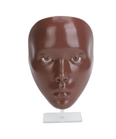 5D Makeup Practice Face with Stand Ideal for Eyebrows Eyelashes Eyeshadow Full Face Makeup Easy to Clean (Black)